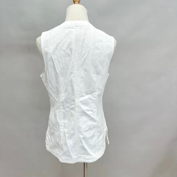 Madewell Denim High Crewneck Vest in Tile White Size 8 NWT New - Picture 2 of 16